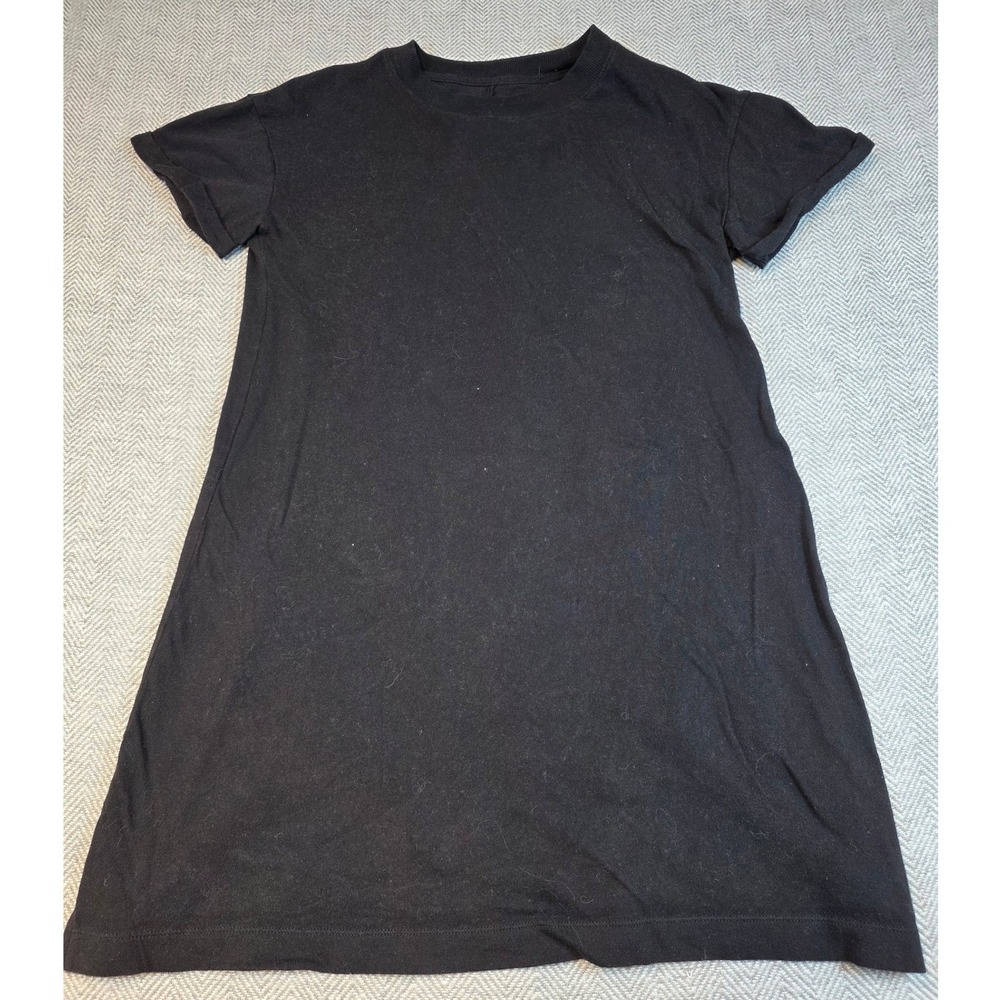 Time and Tru Women Black 100% Cotton Short Sleeve T-Shirt Dress Small 4-6 TT2210